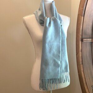 Light Blue 100% Cashmere Scarf, Made in England